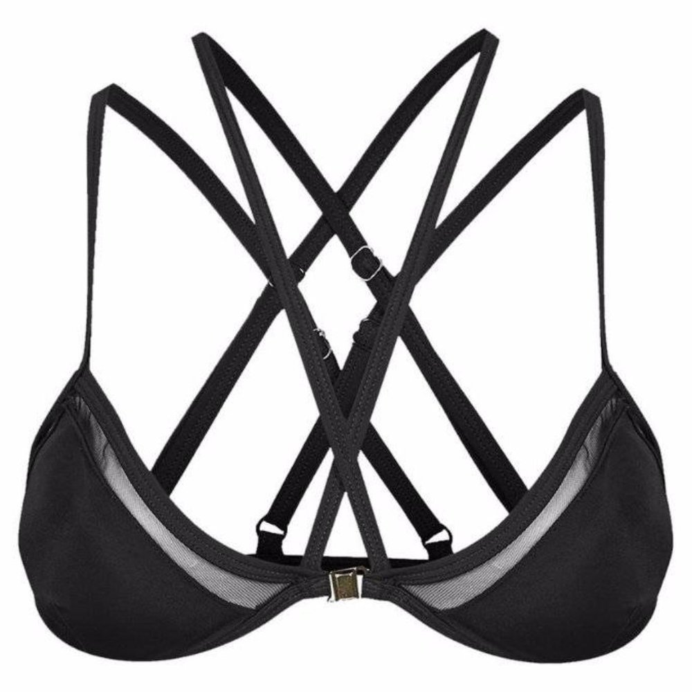 TOPSHOP Strappy Mesh Bikini Swimsuit Top